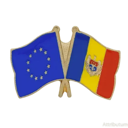 Steagurile Uniunii Europene și Republicii Moldova încrucișate